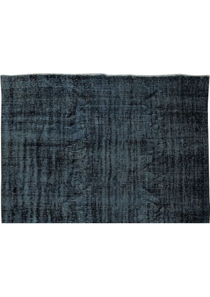 227 x 310 cm El Dokuması Yeniden Boyanmış Eski Türk Halısı, Modern Siyah El Yapımı Yünlü Halı fırsatları