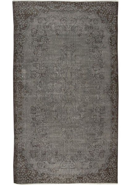 170 x 296 cm El Dokuması Yeniden Boyanmış Eski Türk Halısı, Modern Gri El Yapımı Yünlü Halı fiyatları