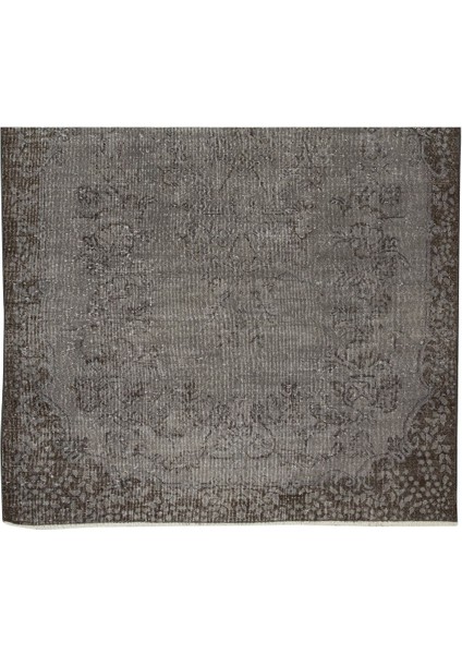 170 x 296 cm El Dokuması Yeniden Boyanmış Eski Türk Halısı, Modern Gri El Yapımı Yünlü Halı indirimleri