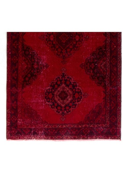 ( 144 x 392 cm ) Kırmızı Renkli Geometrik Desenli El Dokuması Otantik Yolluk fırsatları