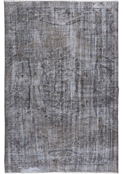 180 x 267 cm El Dokuması Yeniden Boyanmış Eski Türk Halısı, Modern Gri El Yapımı Yünlü Halı fiyatları