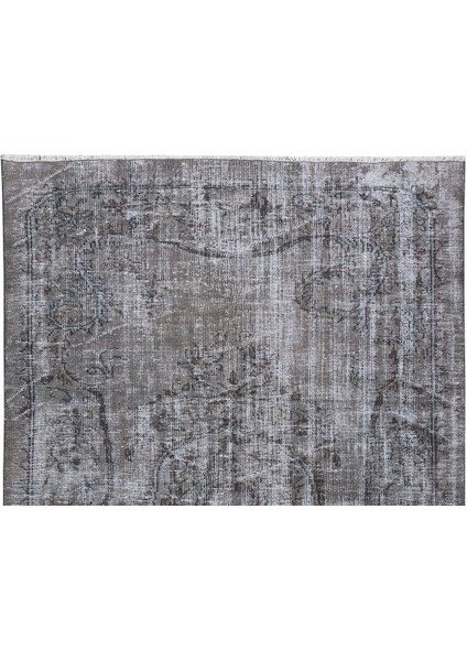 180 x 267 cm El Dokuması Yeniden Boyanmış Eski Türk Halısı, Modern Gri El Yapımı Yünlü Halı fırsatları
