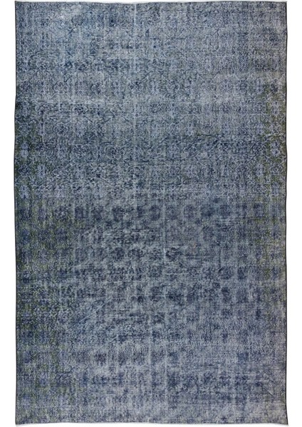 215 x 320 cm Modern Maviye Yeniden Boyanmış El Yapımı Yünlü Halı, El Dokuması Eski Türk Halısı fiyatları