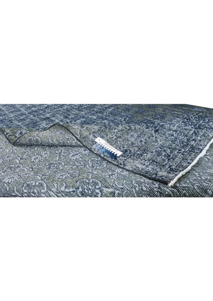 215 x 320 cm Modern Maviye Yeniden Boyanmış El Yapımı Yünlü Halı, El Dokuması Eski Türk Halısı modelleri