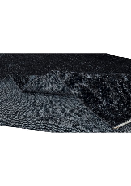 180 x 292 cm El Dokuması Yeniden Boyanmış Eski Türk Halısı, Modern Siyah El Yapımı Yünlü Halı modelleri
