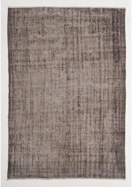 (180 x 258 cm ) Kahverengi Tonlarda El Dokuması Anadolu Halısı, Sade ve Düz Isparta Halısı