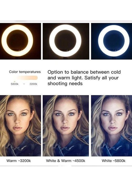 Kuaför Makyaj Çekimleri Selfie Işığı Sürekli 14 Inç Işık 2m Stand fırsatları