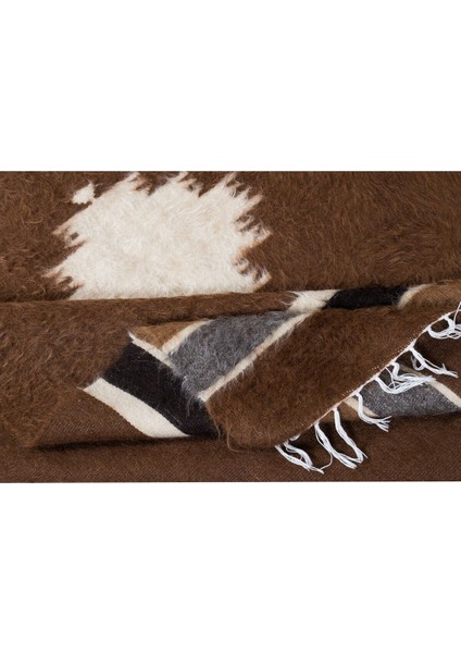 130 x 192 cm Yumuşak Tiftik Kilim Halı, Doğu Anadolu'dan Eski Kahverengi Yatak Örtüsü modelleri