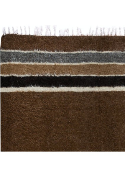 130 x 192 cm Yumuşak Tiftik Kilim Halı, Doğu Anadolu'dan Eski Kahverengi Yatak Örtüsü fırsatları