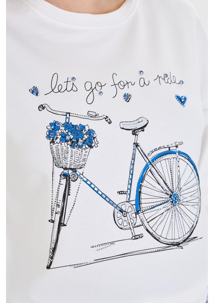 Bisiklet Baskılı İki İplik Sweatshirt fiyatları