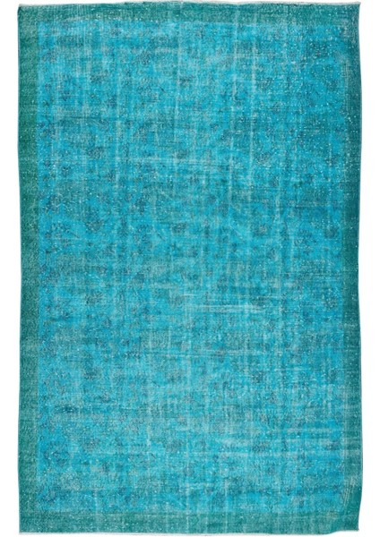 200 x 312 cm Modern Maviye Yeniden Boyanmış El Yapımı Yünlü Halı, El Dokuması Eski Türk Halısı fiyatları