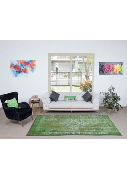 165 x 272 cm Modern Ev Dekoru Halı, Yeşil El Yapımı Halı, Geleneksel Yünlü Halı fiyatları