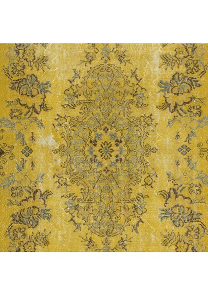 167 x 292 cm Geleneksel El Düğümlü Türk Halısı, Yenilenmiş Sarı Türk Halısı indirimleri