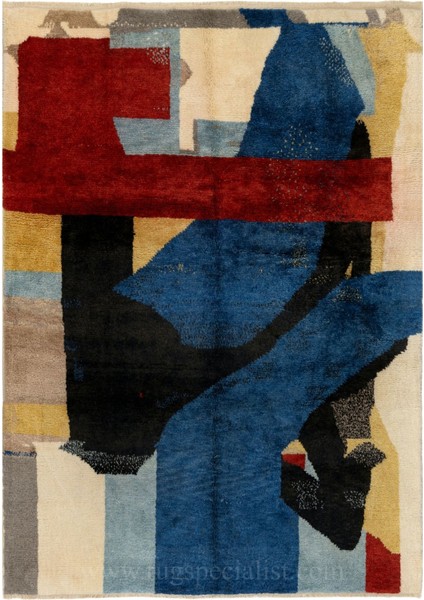 245 x 310 cm El Dokuması Tülü Halı, El Yapımı Çok Renkli Büyük Halı, Yün, Oturma Odası Halısı