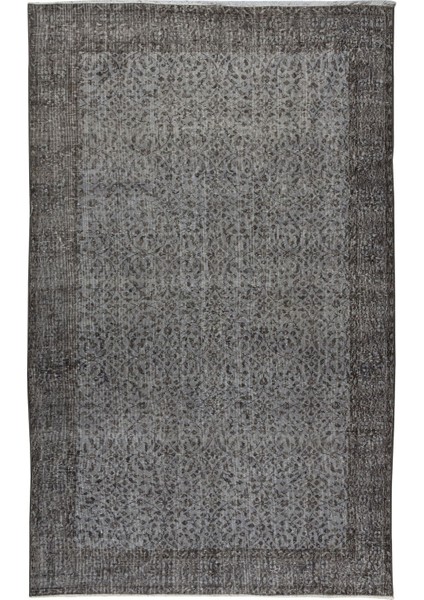 169 x 270 cm El Dokuması Yeniden Boyanmış Eski Türk Halısı, Modern Gri El Yapımı Yünlü Halı fiyatları