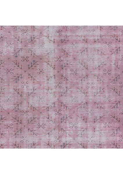 162 x 257 cm , Yenilenmiş Pembe El Yapımı Halı, Modern Yün ve Pamuktan Yapılmış Eski Halı