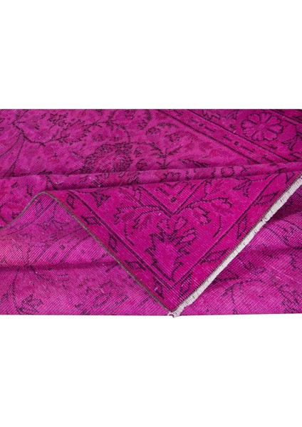 160 x 265 cm , Pembe El Yapımı Halı, Yenilenmiş Eski Halı, Yeniden Boyanmış Modern Halı modelleri