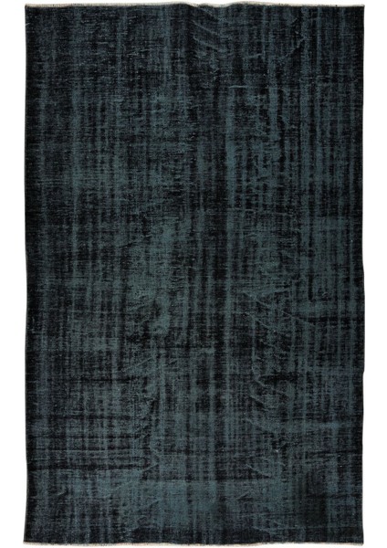 183 x 276 cm El Dokuması Yeniden Boyanmış Eski Türk Halısı, Modern Siyah El Yapımı Yünlü Halı fiyatları