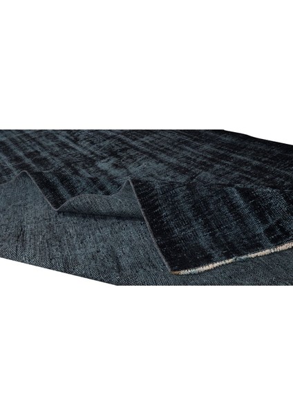 183 x 276 cm El Dokuması Yeniden Boyanmış Eski Türk Halısı, Modern Siyah El Yapımı Yünlü Halı modelleri