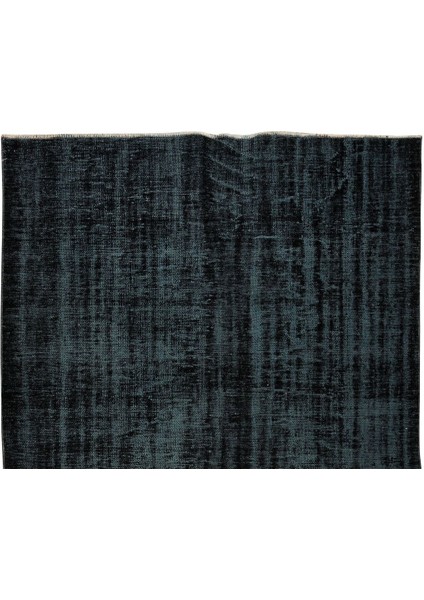 183 x 276 cm El Dokuması Yeniden Boyanmış Eski Türk Halısı, Modern Siyah El Yapımı Yünlü Halı fırsatları