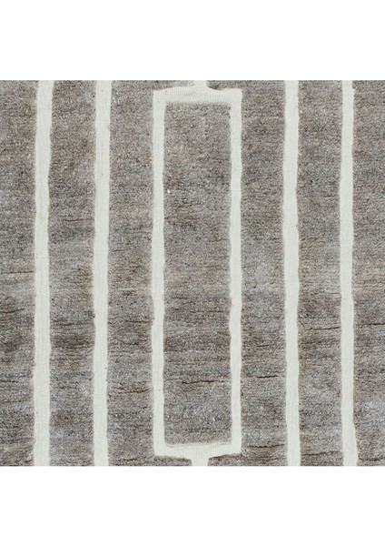 183 x 275 cm El Dokuması Tülü Halı, El Yapımı Bej ve Gri Geometrik Halı, Yün, Oturma Odası Halısı fiyatları