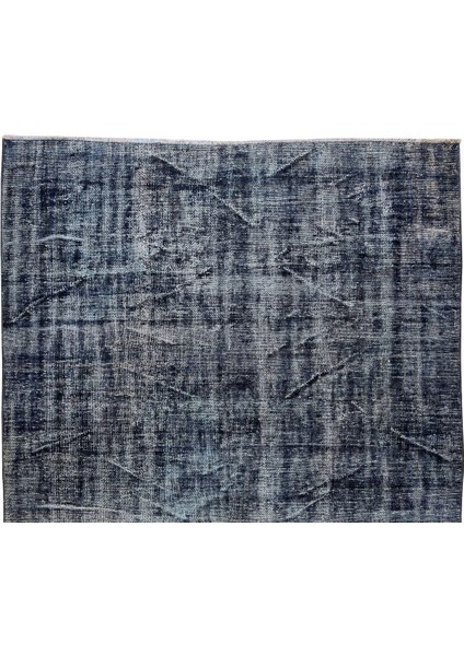 178 x 285 cm Mavi Tonlarda Yünlü ve Pamuklu Halı, Modern El Dokuması Boyanmış Eski Türk Halısı fırsatları