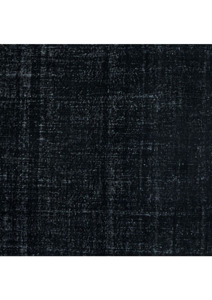 206 x 303 cm Eski El Yapımı Türk Işi Halı, El Dokuma Siyah Büyük Halı