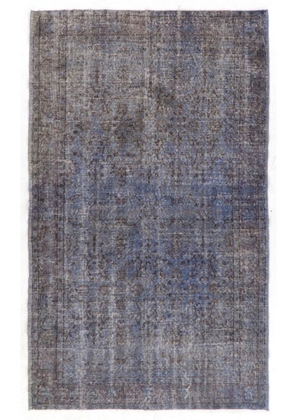 (160 x 262 cm ) Gri Renkli Anadolu Halısı, El Dokuması Çiçek Desenli Anadolu Halısı