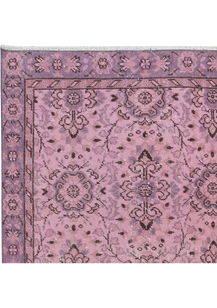 105 x 200 cm , Yeniden Boyanmış Pembe El Dokuma Halı, El Yapımı Eski Halı fırsatları