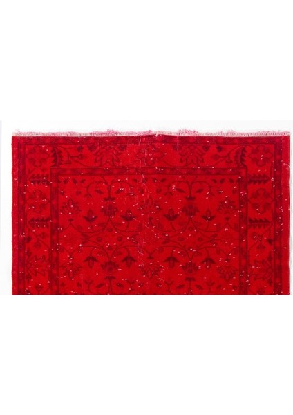( 117 x 210 cm ) Kırmızı Renkli El Dokuması Çiçek Desenli Anadolu Halısı, Otantik ve Modern Halı fiyatları