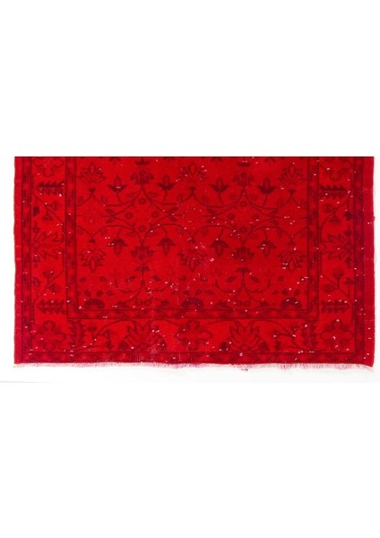 ( 117 x 210 cm ) Kırmızı Renkli El Dokuması Çiçek Desenli Anadolu Halısı, Otantik ve Modern Halı fırsatları