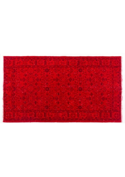 ( 117 x 210 cm ) Kırmızı Renkli El Dokuması Çiçek Desenli Anadolu Halısı, Otantik ve Modern Halı indirimleri