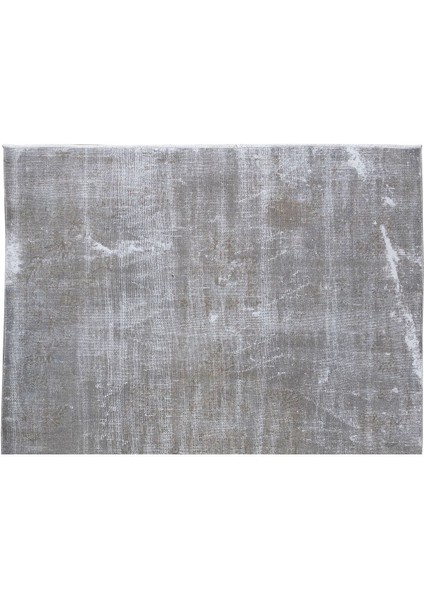 170 x 245 cm El Dokuması Yeniden Boyanmış Eski Türk Halısı, Modern Gri El Yapımı Yünlü Halı