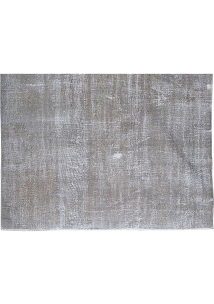 170 x 245 cm El Dokuması Yeniden Boyanmış Eski Türk Halısı, Modern Gri El Yapımı Yünlü Halı