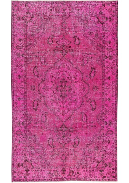 180 x 300 cm Pembe Renkli Yünlü Halı, Modern El Dokuması Yeniden Boyanmış Eski Türk Halısı fiyatları