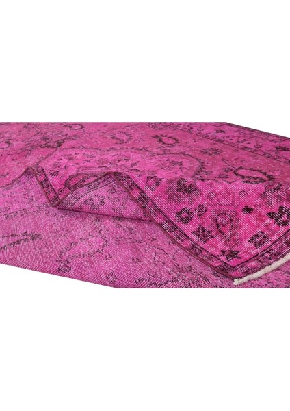 180 x 300 cm Pembe Renkli Yünlü Halı, Modern El Dokuması Yeniden Boyanmış Eski Türk Halısı modelleri