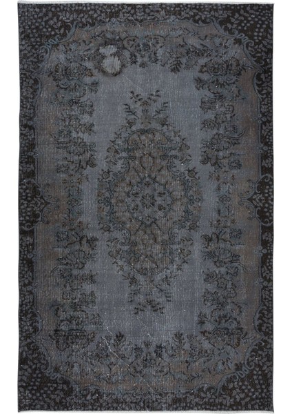 170 x 268 cm Gri Renkli El Dokuması Halı, Yenilenmiş Modern Türk Halısı