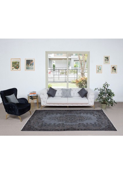 170 x 268 cm Gri Renkli El Dokuması Halı, Yenilenmiş Modern Türk Halısı fiyatları
