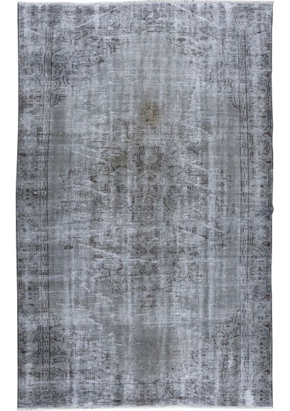 177 x 283 cm El Dokuması Yeniden Boyanmış Eski Türk Halısı, Modern Gri El Yapımı Yünlü Halı fiyatları