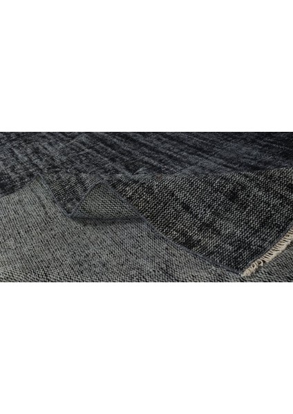 173 x 266 cm El Dokuması Yeniden Boyanmış Eski Türk Halısı, Modern Siyah El Yapımı Yünlü Halı modelleri