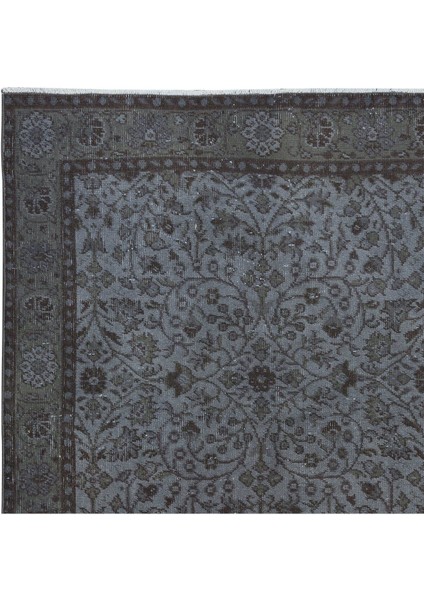 119 x 213 cm Koyu Gri Tonlarda Yenilenmiş El Dokuması Halı, Modern Alan Halısı fırsatları