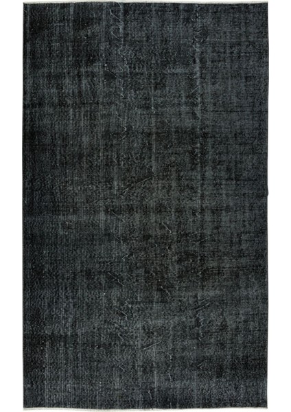 170 x 277 cm El Dokuması Yeniden Boyanmış Eski Türk Halısı, Modern Siyah El Yapımı Yünlü Halı fiyatları