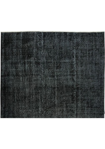 170 x 277 cm El Dokuması Yeniden Boyanmış Eski Türk Halısı, Modern Siyah El Yapımı Yünlü Halı fırsatları