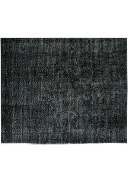 170 x 277 cm El Dokuması Yeniden Boyanmış Eski Türk Halısı, Modern Siyah El Yapımı Yünlü Halı indirimleri