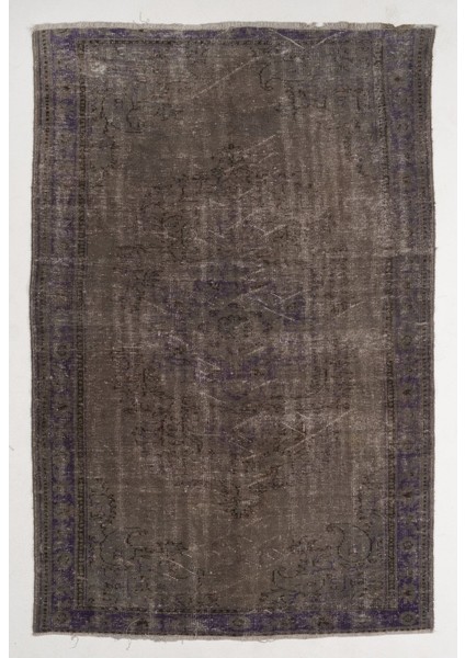 (181 x 274 cm ) Kahverengi Tonlarda El Dokuması Anadolu Halısı, Gizli Madalyon Desenli Halı