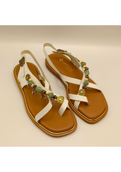 Daphne Deri Düz Sandalet fiyatları