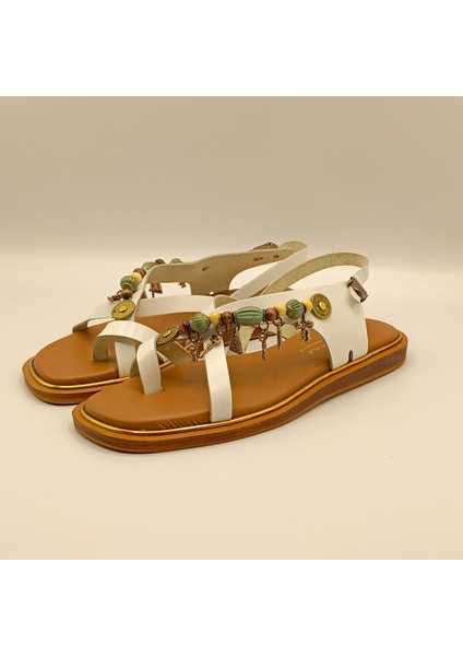 Daphne Deri Düz Sandalet fırsatları