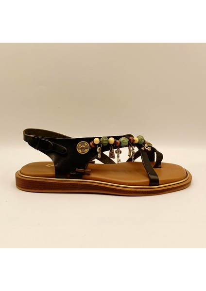 Daphne Deri Düz Sandalet