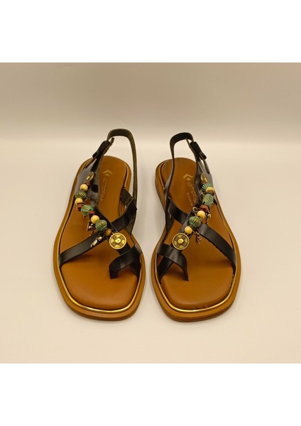 Daphne Deri Düz Sandalet modelleri