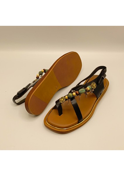 Daphne Deri Düz Sandalet indirimleri